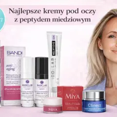 Kremy pod oczy z peptydami miedziowymi od Bandi, Basiclab, Miya i Clinect. Skóra wokół oczu odzyskuje młodość.