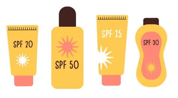 Cztery tubki z filtrem SPF 20, 50, 15 i 30. Zastanawiasz się, spf co to? To ochrona przed słońcem!